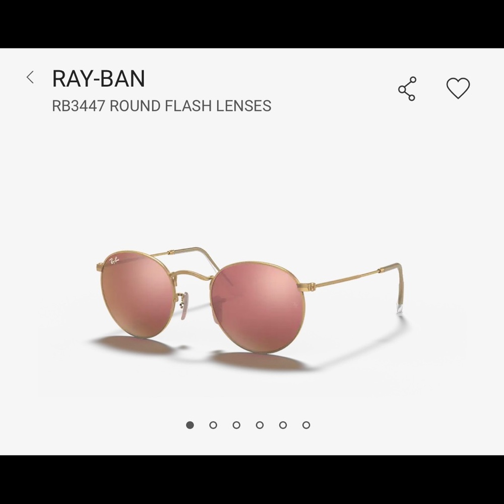 Rayban round flash lense - pink / gold